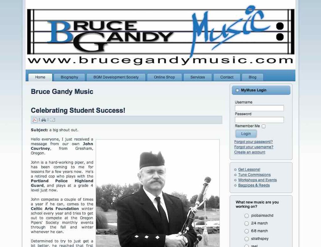 bruce gandy bagpipe instructor