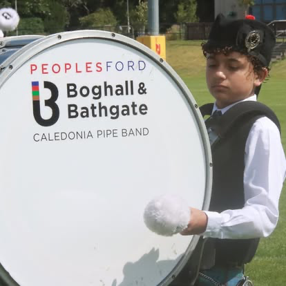Boghall and Bathgate Caledonia pipe band drummer