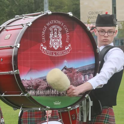 George Watson’s College pipe band drummer