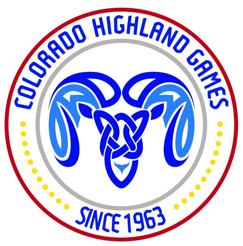 Colorado Highland Games logo with a ram motif and Since 1963 text.