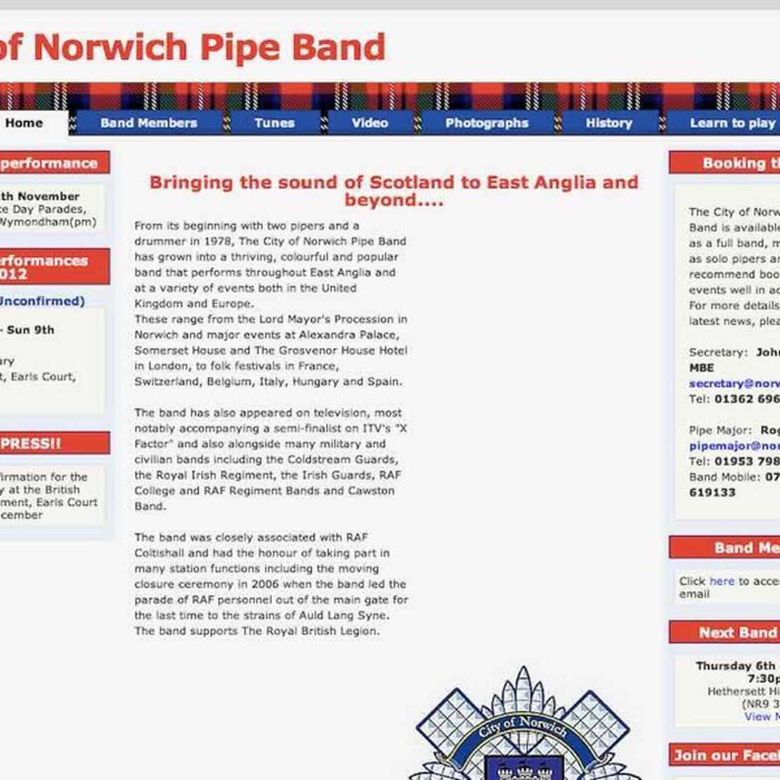city of norwich pipe band