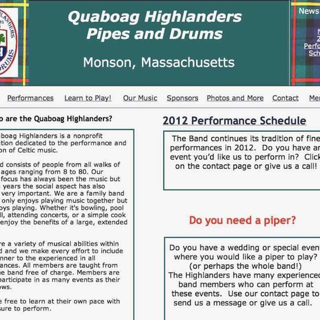 quaboag highlanders pipes and drums