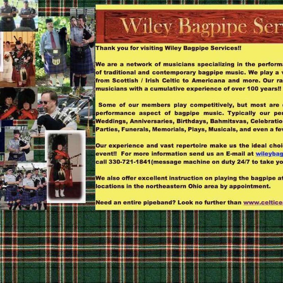 wiley bagpipe services