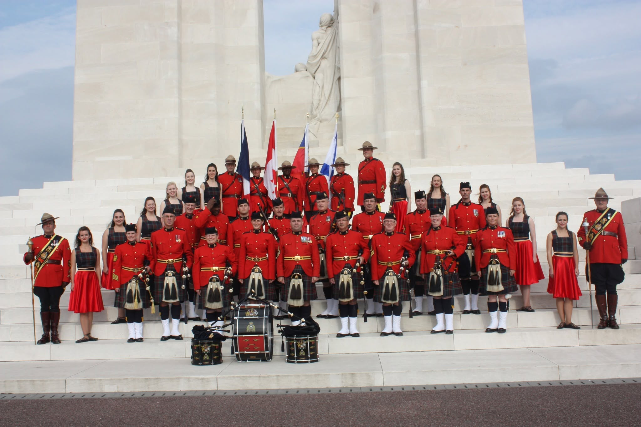 RCMP H Division band members and dancers gathered at a memorial