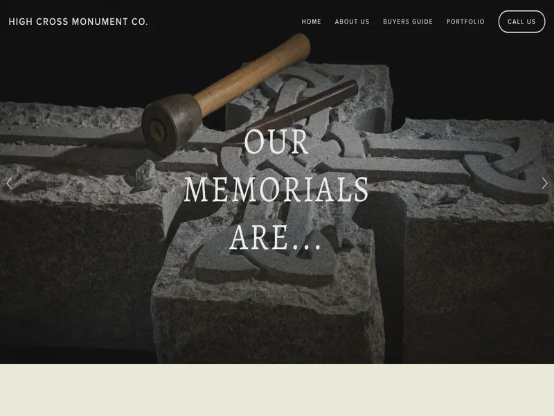 Website preview for www.highcrossmonument.com